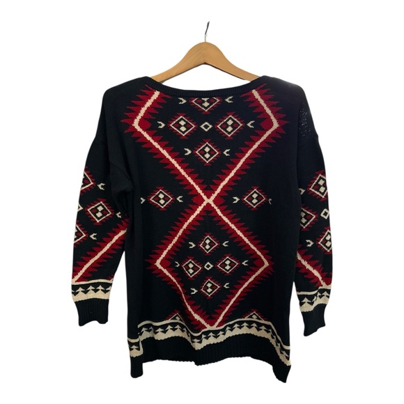 Lauren Ralph Lauren Southwestern Boho Western Cotton Knit Sweater Size Large